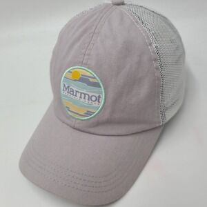 Marmot Hat Snapback Trucker Mesh Gray White Mountain Works Patch Logo Hike Men